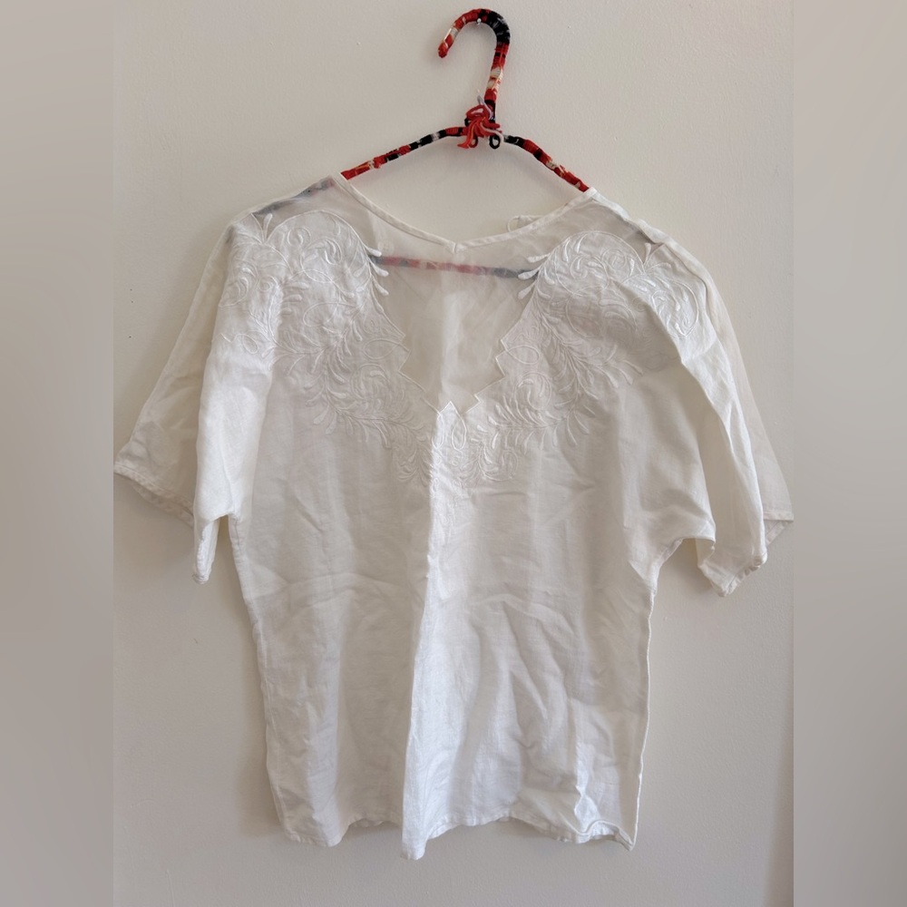1970s vintage top with sheer cut out